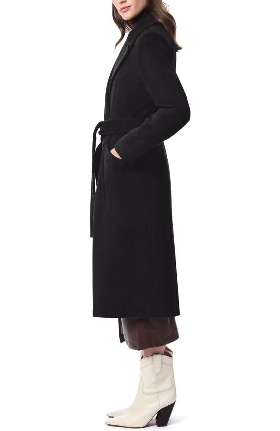 Alpaca Look Wool Coat Black