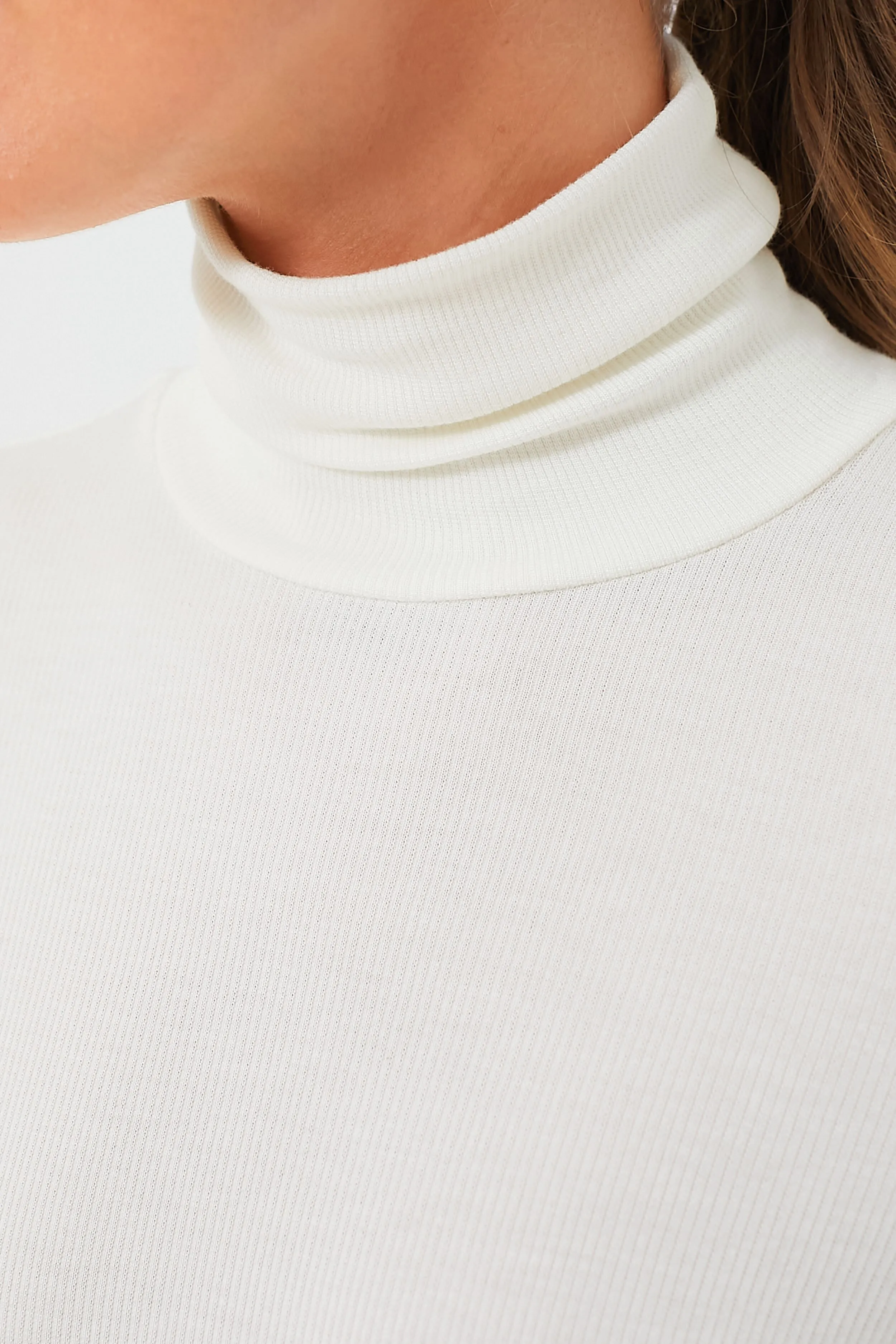 Antique White Lexi Rib Turtleneck