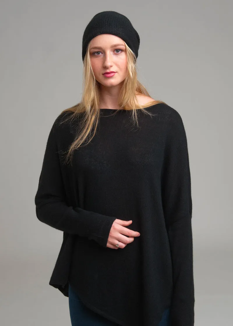 Asymmetric Cashmere Poncho