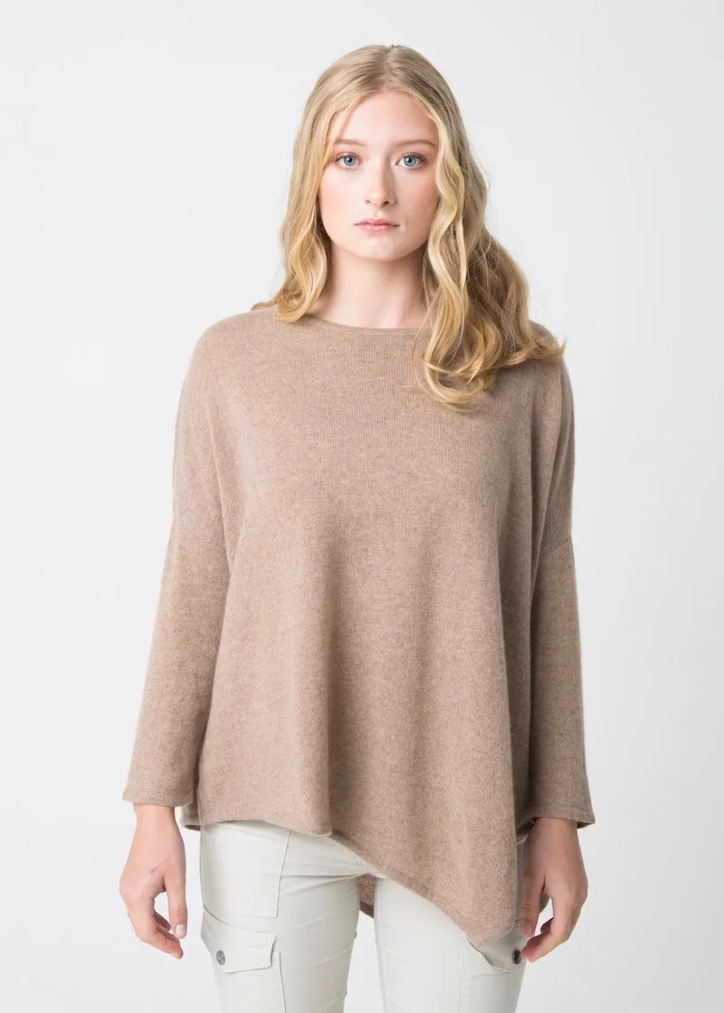 Asymmetric Cashmere Poncho