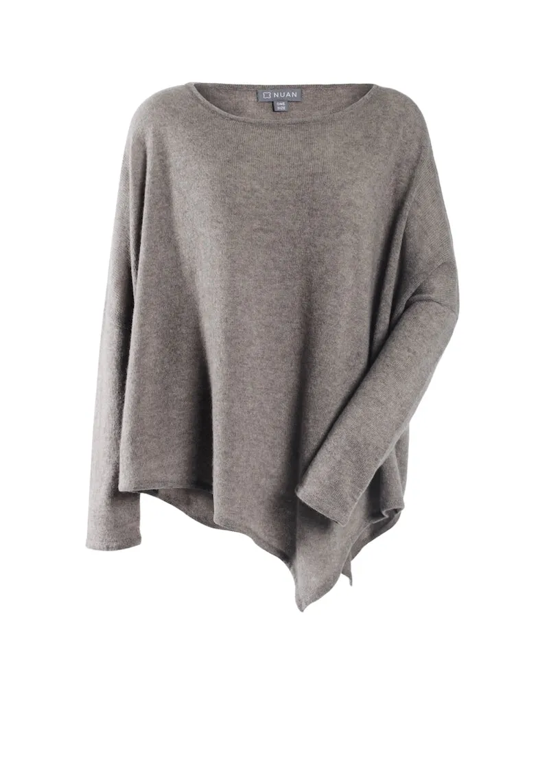 Asymmetric Cashmere Poncho