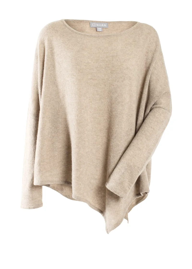 Asymmetric Cashmere Poncho