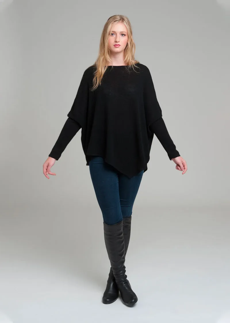 Asymmetric Cashmere Poncho