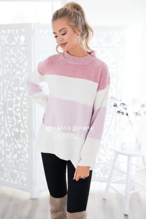 Blush Beauty Color-Block Sweater