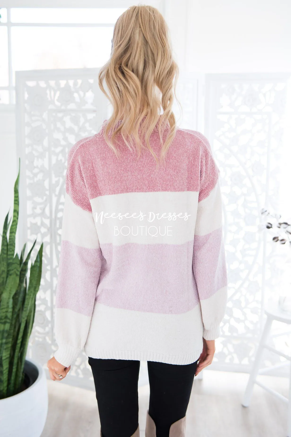 Blush Beauty Color-Block Sweater