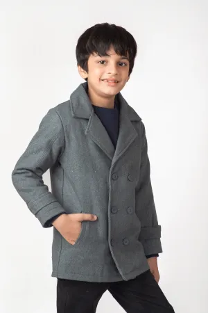 Boys Grey Felt Coat