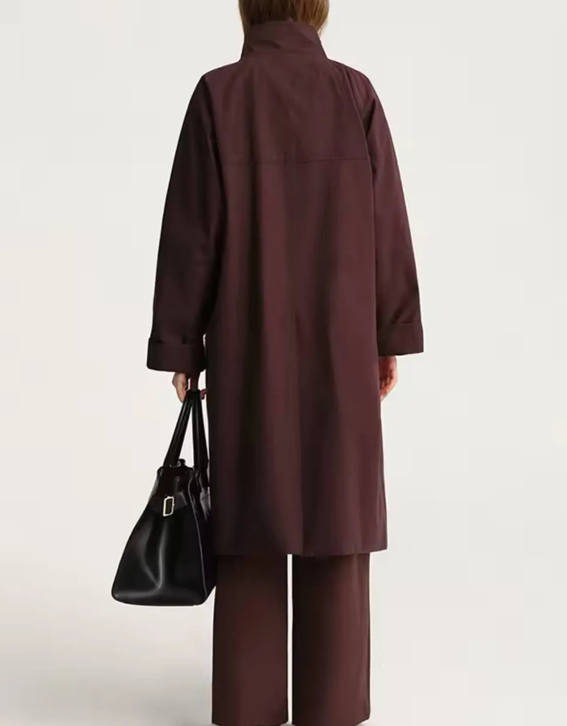 Burgandy Oversized Trench Coat