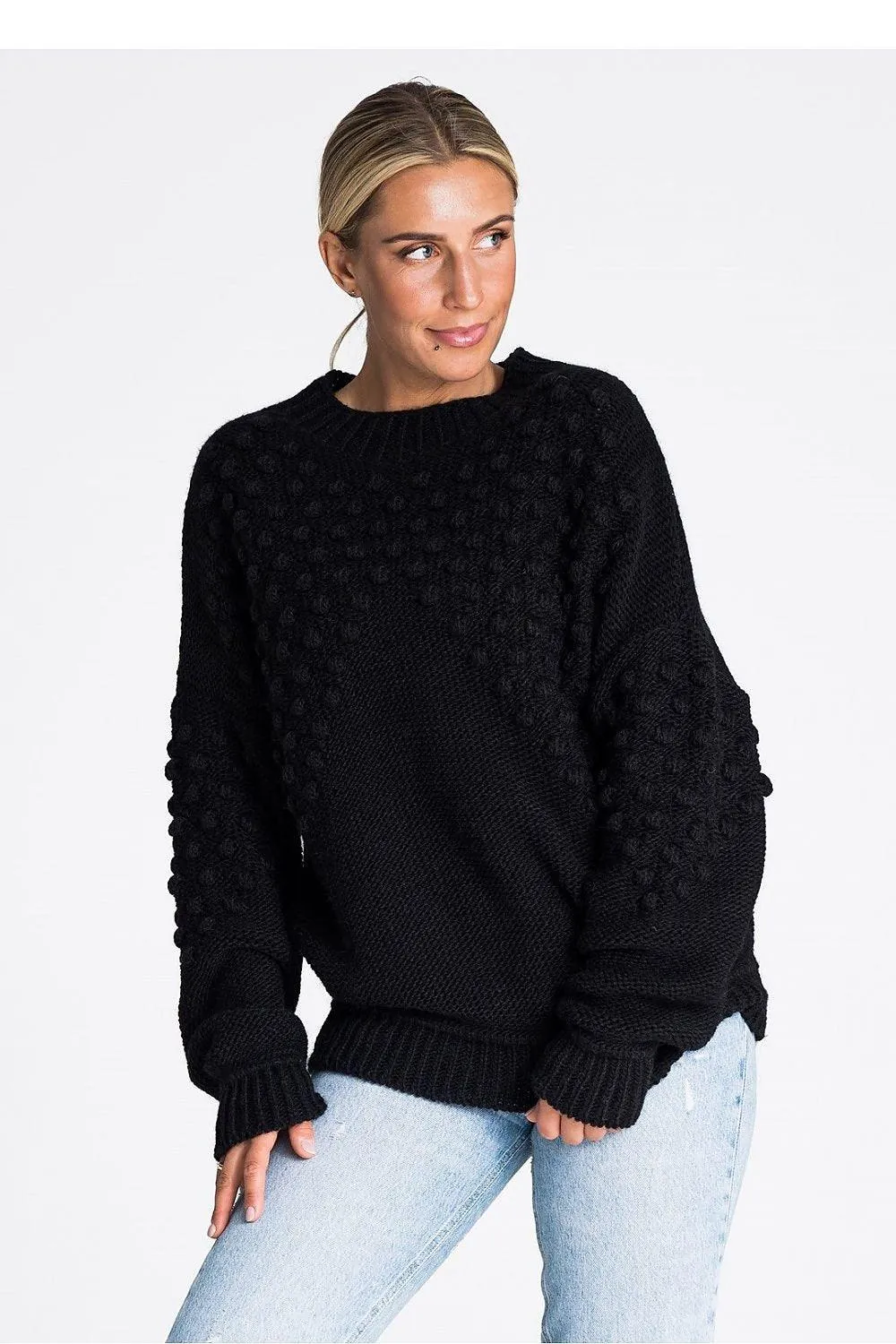 Charming Pom-Pom Knit Sweater