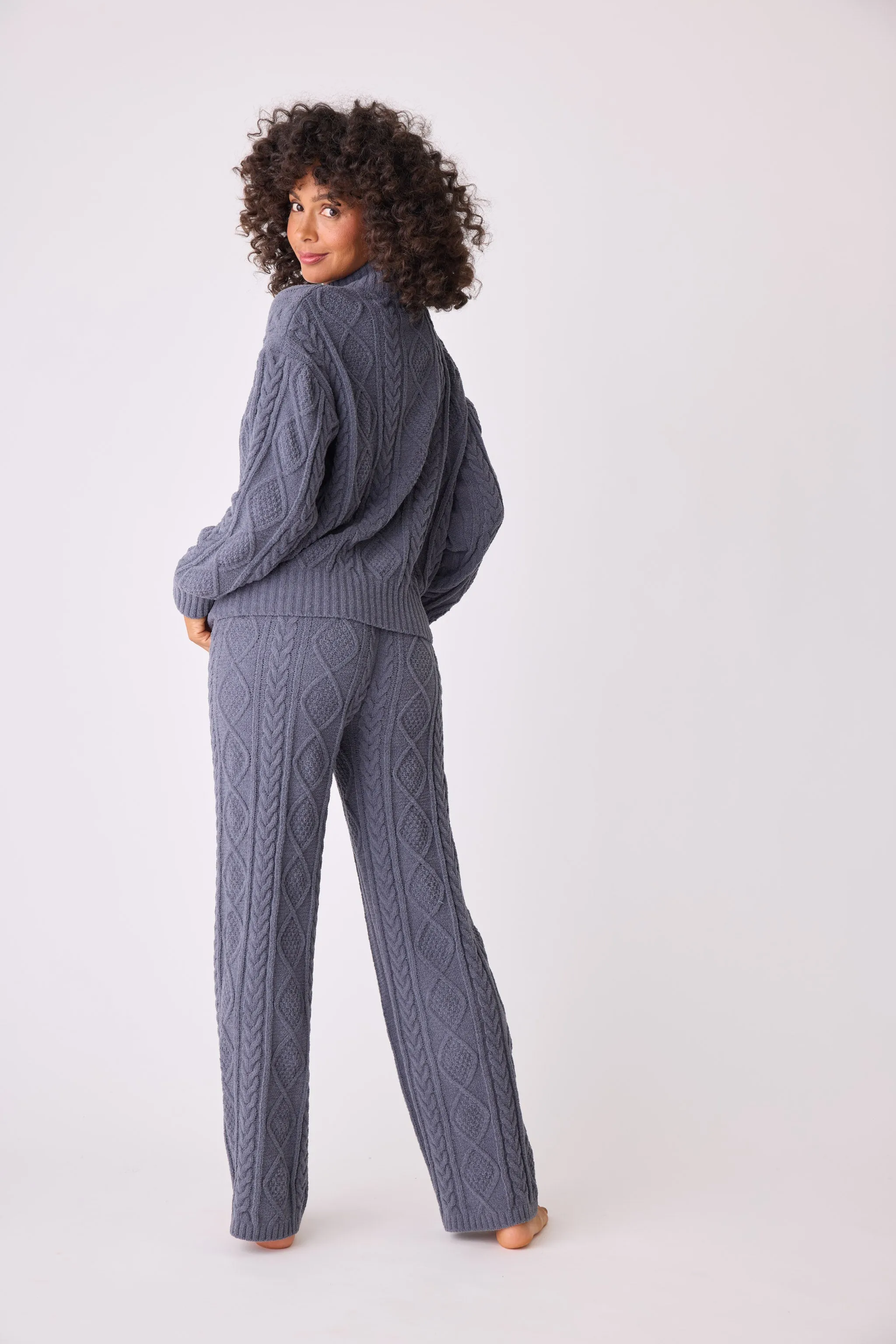 Chenille Cozy Cable Quarter Zip Sweater