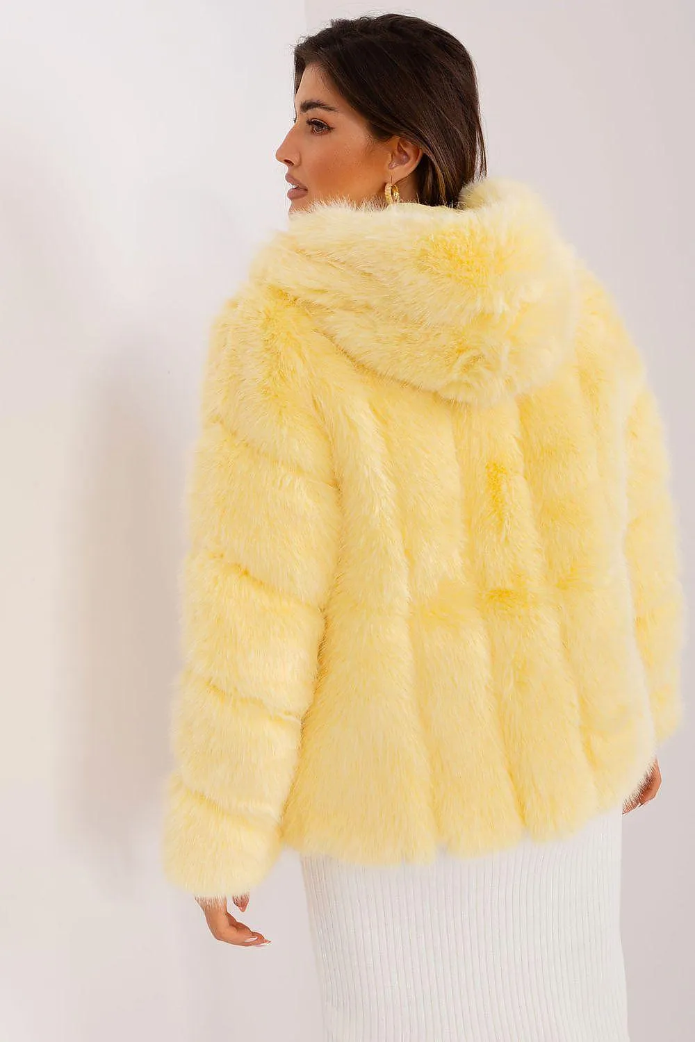 Chic Hooded Faux Fur Jacket