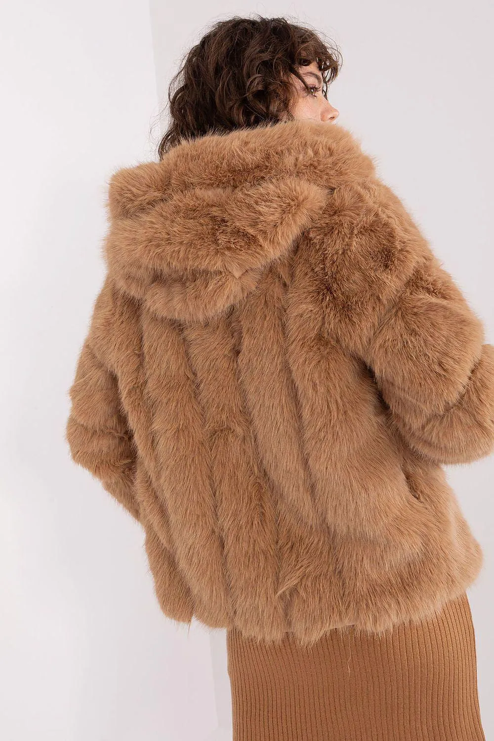 Chic Hooded Faux Fur Jacket