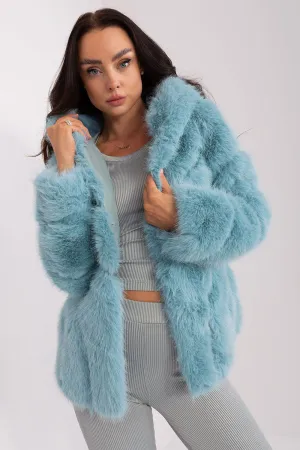 Chic Hooded Faux Fur Jacket