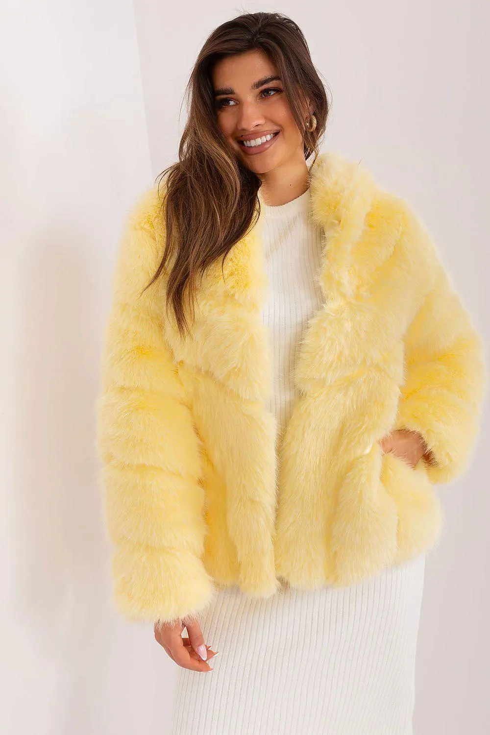 Chic Hooded Faux Fur Jacket