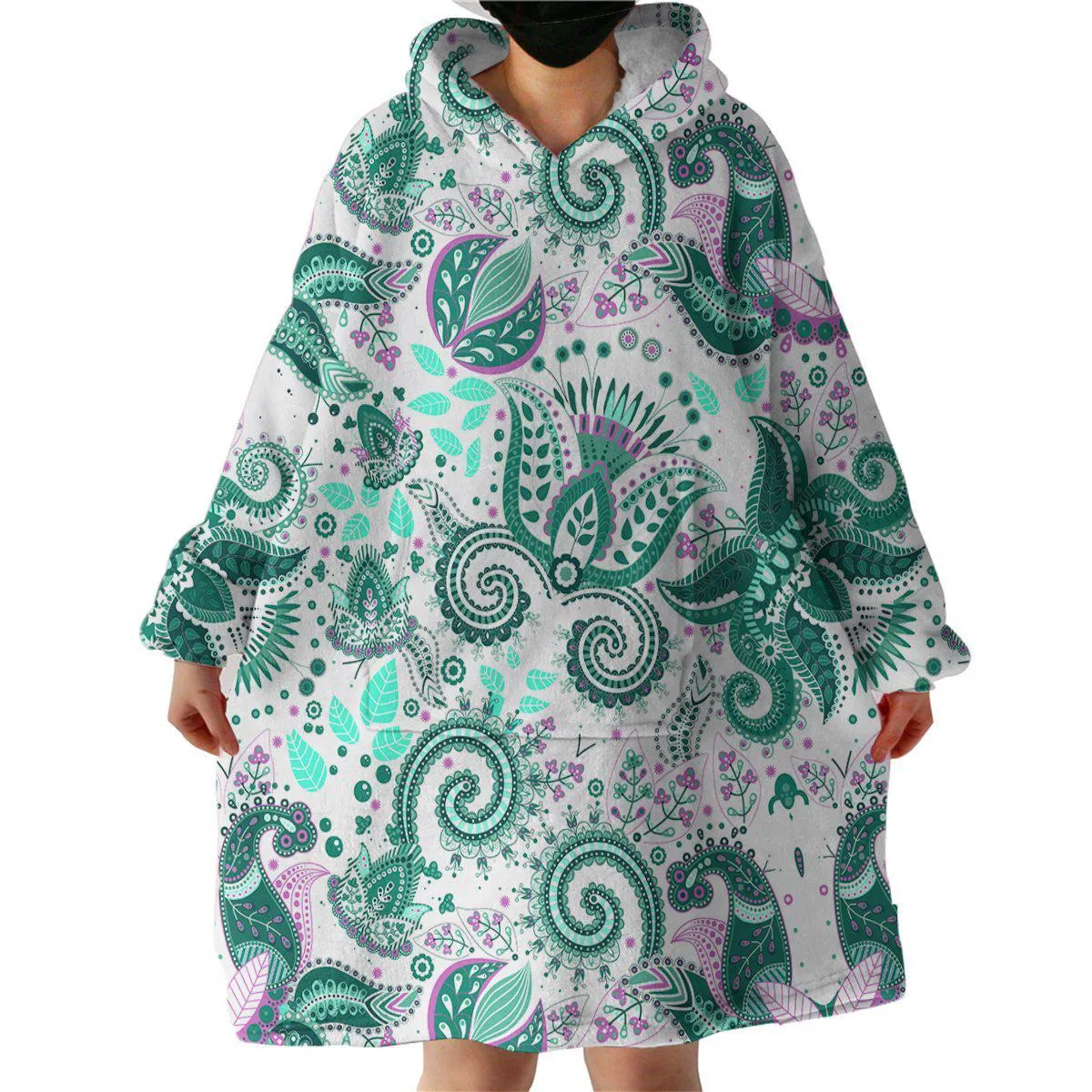 Coastal Paisley Wearable Blanket Hoodie