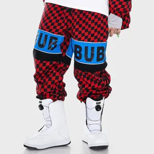 Dawnski Men's Street Style Plaid Snow Pants