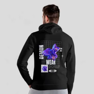 Demon Wear Relaxed Fit Black Hoodie For Men By DemonWear