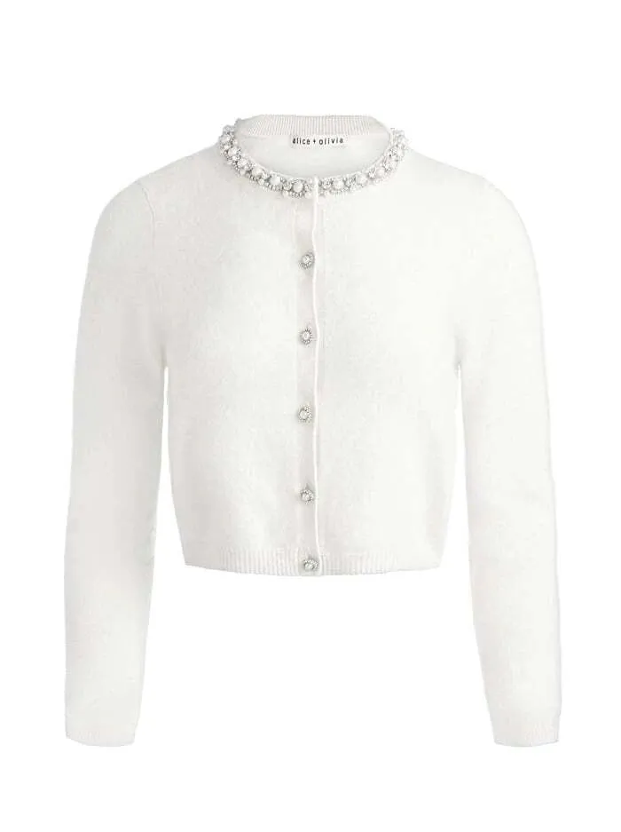 Dollie Embellished Cardigan - Ecru