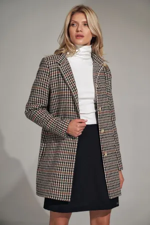 Elegant Button-Up Winter Jacket with High Collar