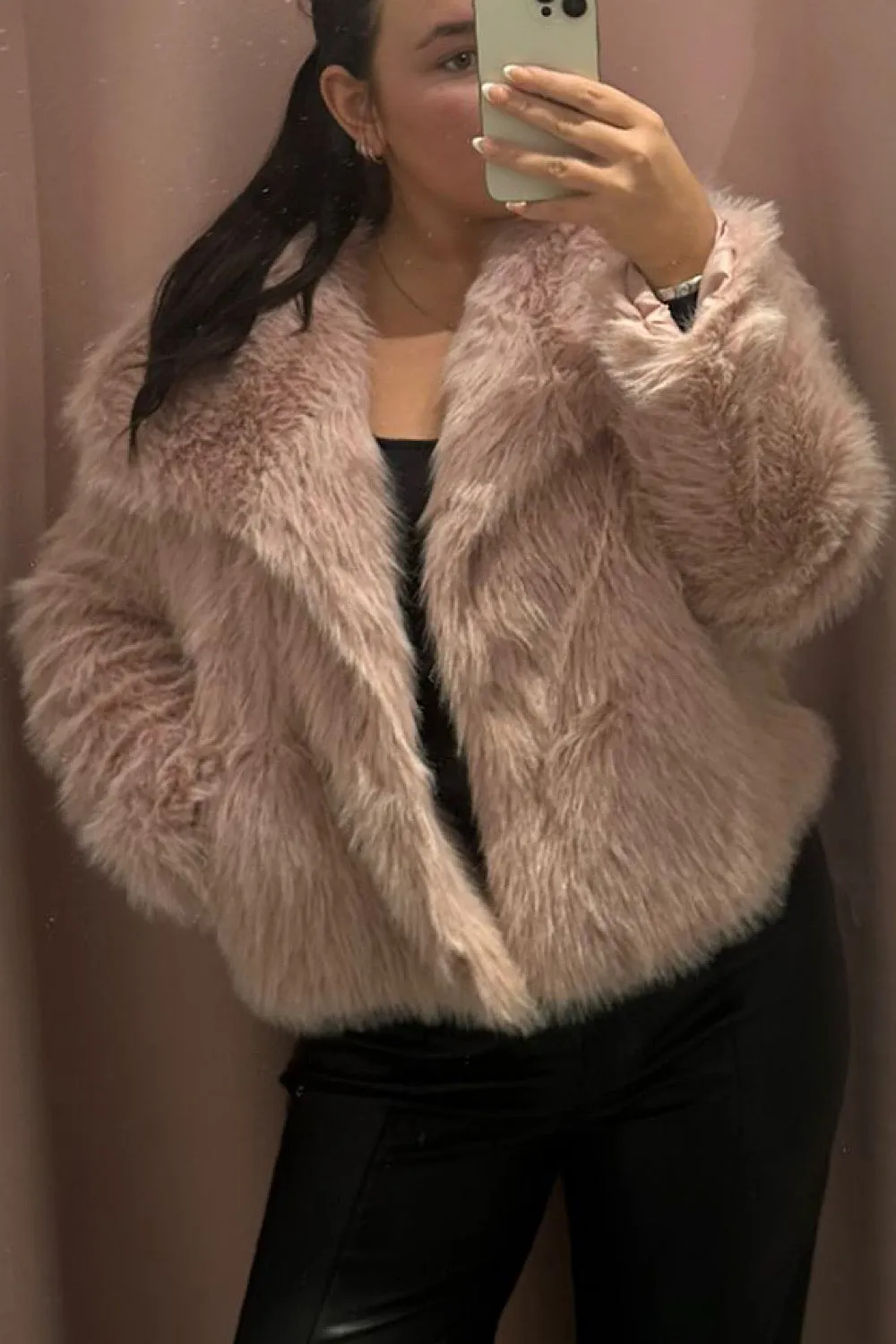 Ellen Pink Faux Fur Jacket