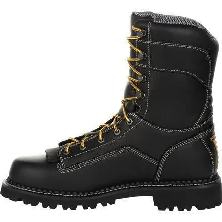 Georgia Men's Amp LT Low-Heel Logger 9" WP Work Boot - Black - GB00271