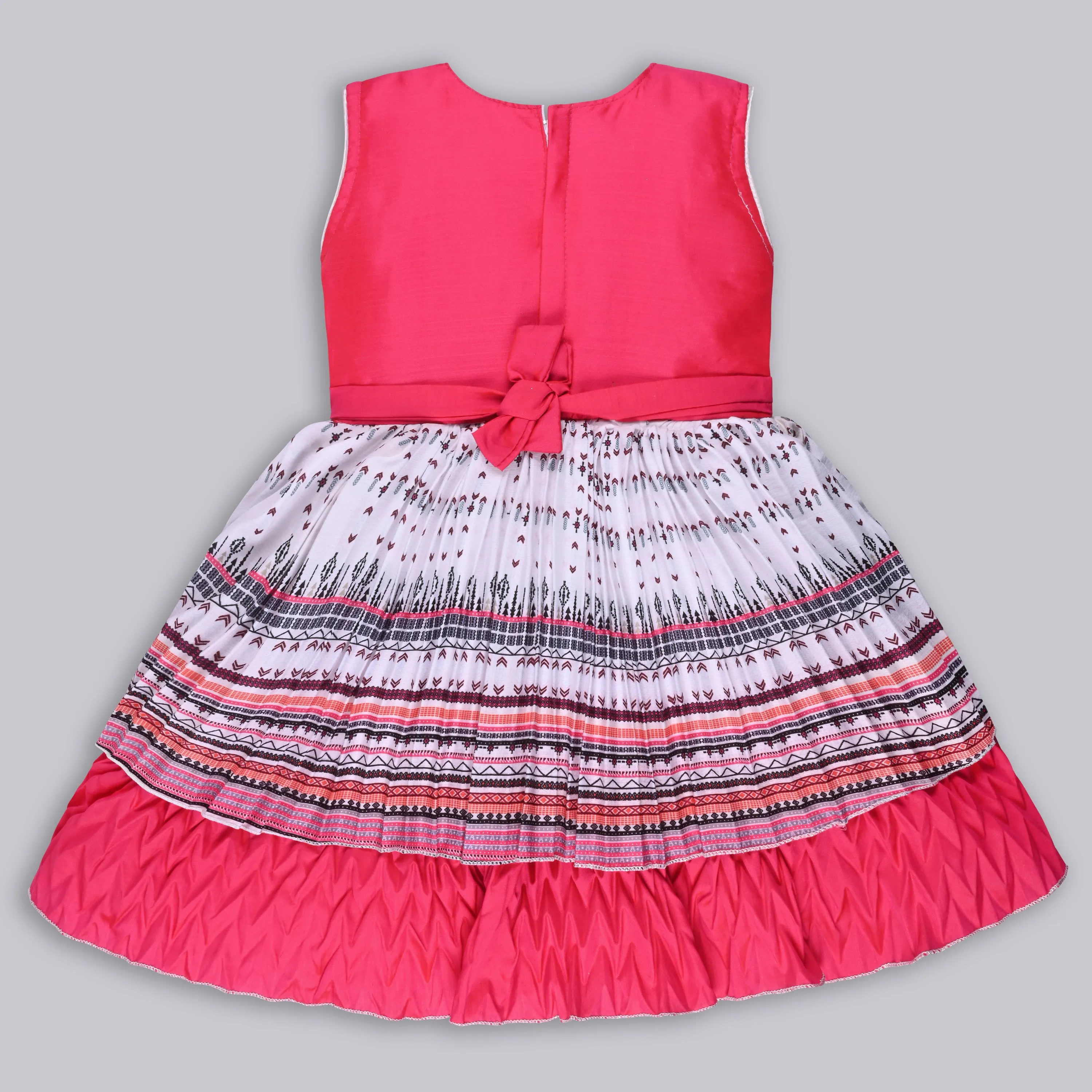 Girls Embellished Fit and Flare Sleeveless Frock Dress