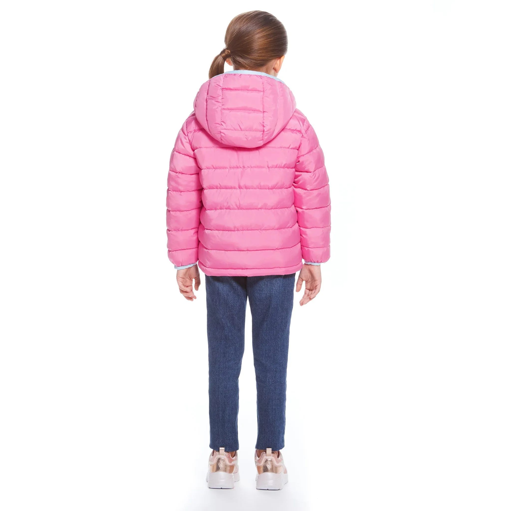 Girls Reversible Puffer  | Pink