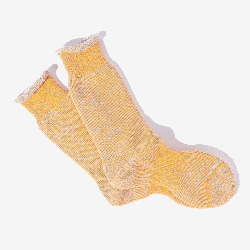 Hemp Thick Pile Crew Socks - Mustard