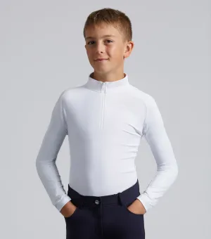 Junior Ombretta Technical Riding Top White