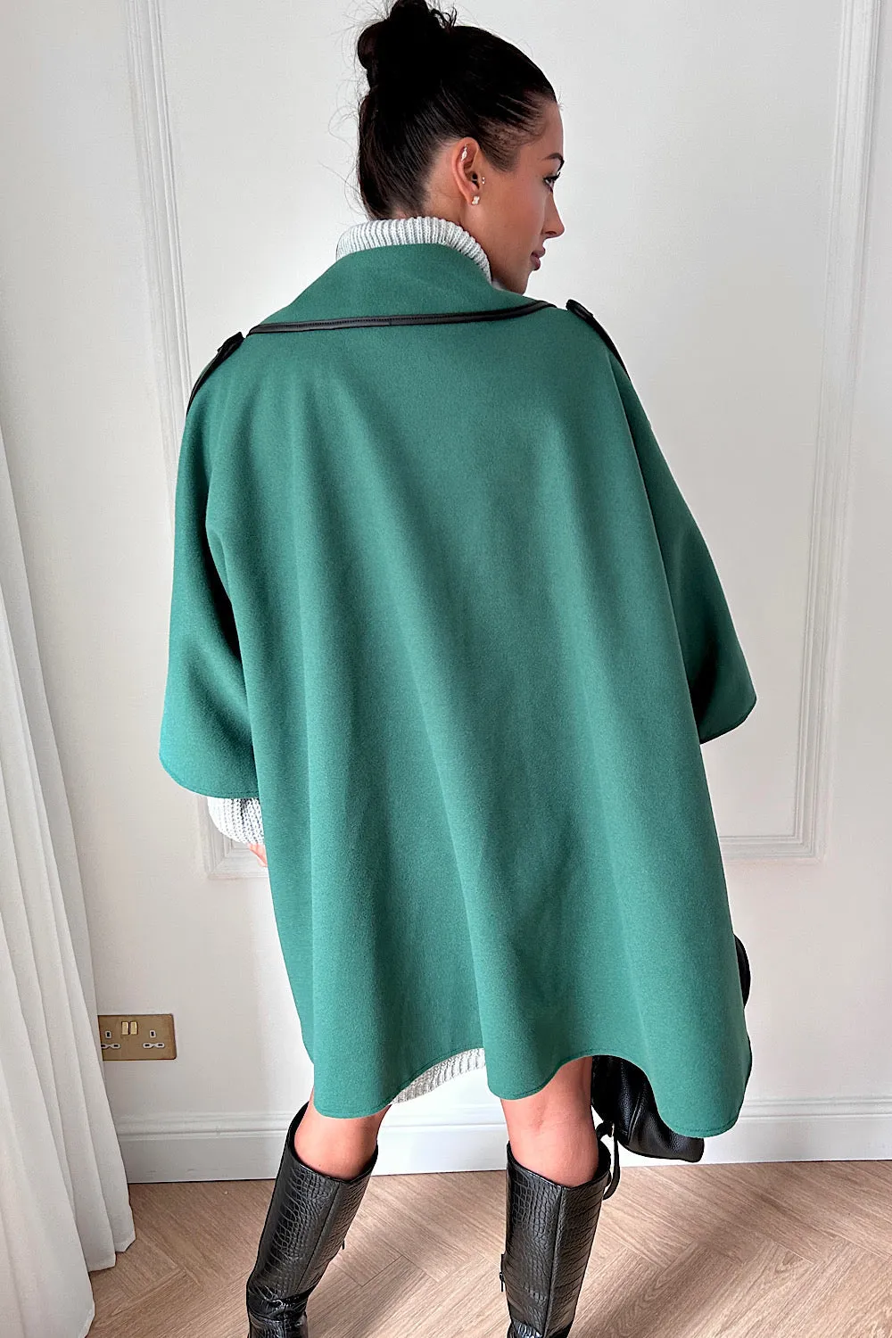 Layla Green Cape Coat