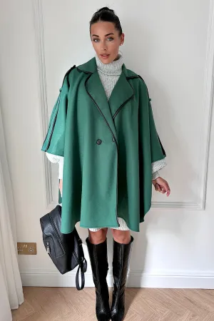 Layla Green Cape Coat