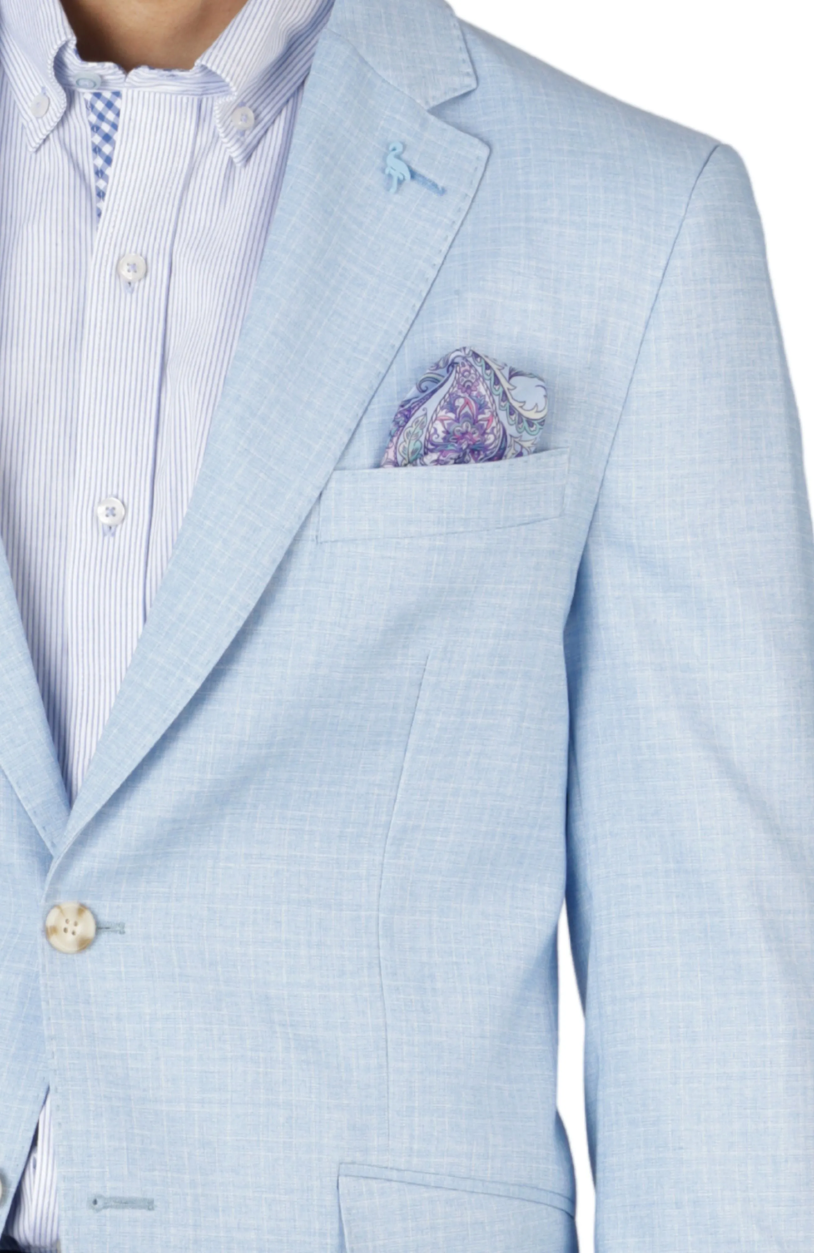 Light Blue Shadowplaid Sport Coat