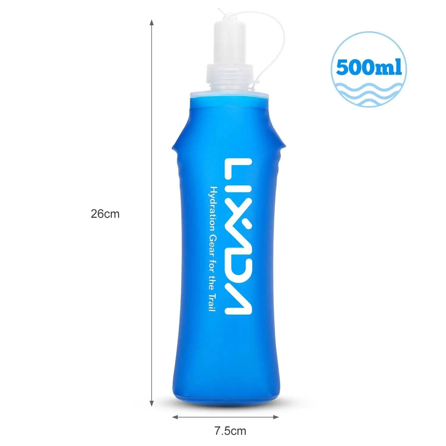 Lixada 1/2 Pcs 500ml Outdoor Sport Camping Running Sport Bicycle Soft Water Bottle Folding TPU Soft Flask Water Bag