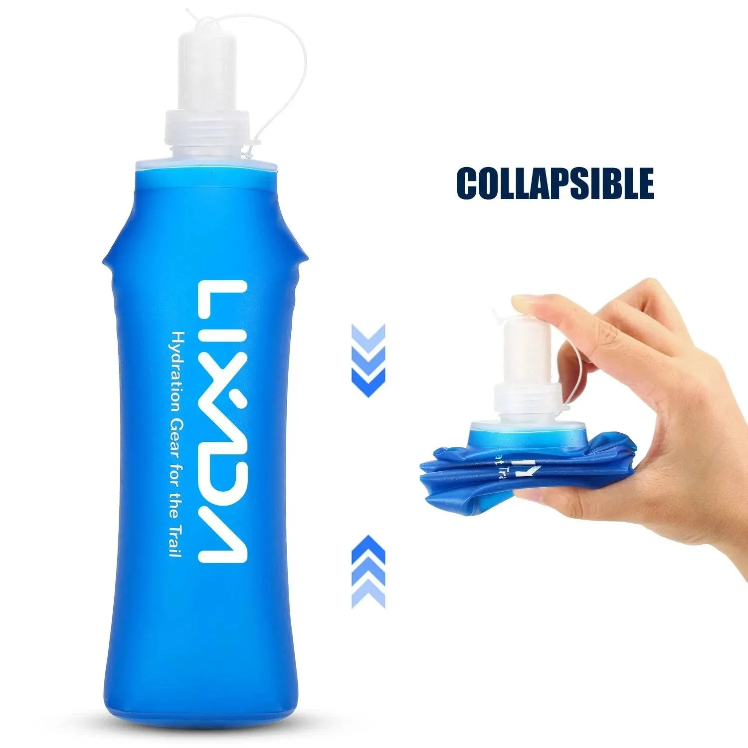 Lixada 1/2 Pcs 500ml Outdoor Sport Camping Running Sport Bicycle Soft Water Bottle Folding TPU Soft Flask Water Bag