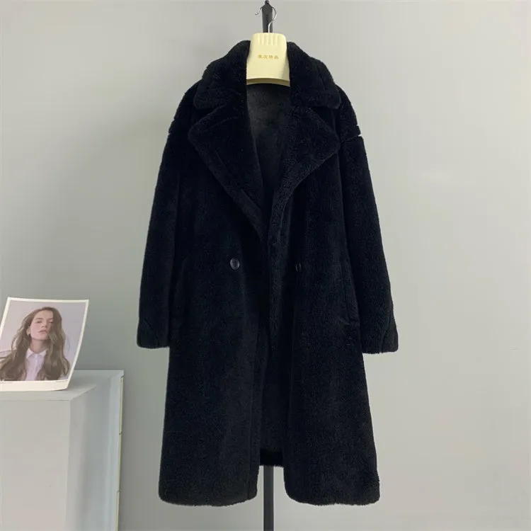 Luxury Teddy genuine wool sheepskin Luxury Coat - Stay Warm and Stylish in this Ethically Produced Fur Coat couple goals