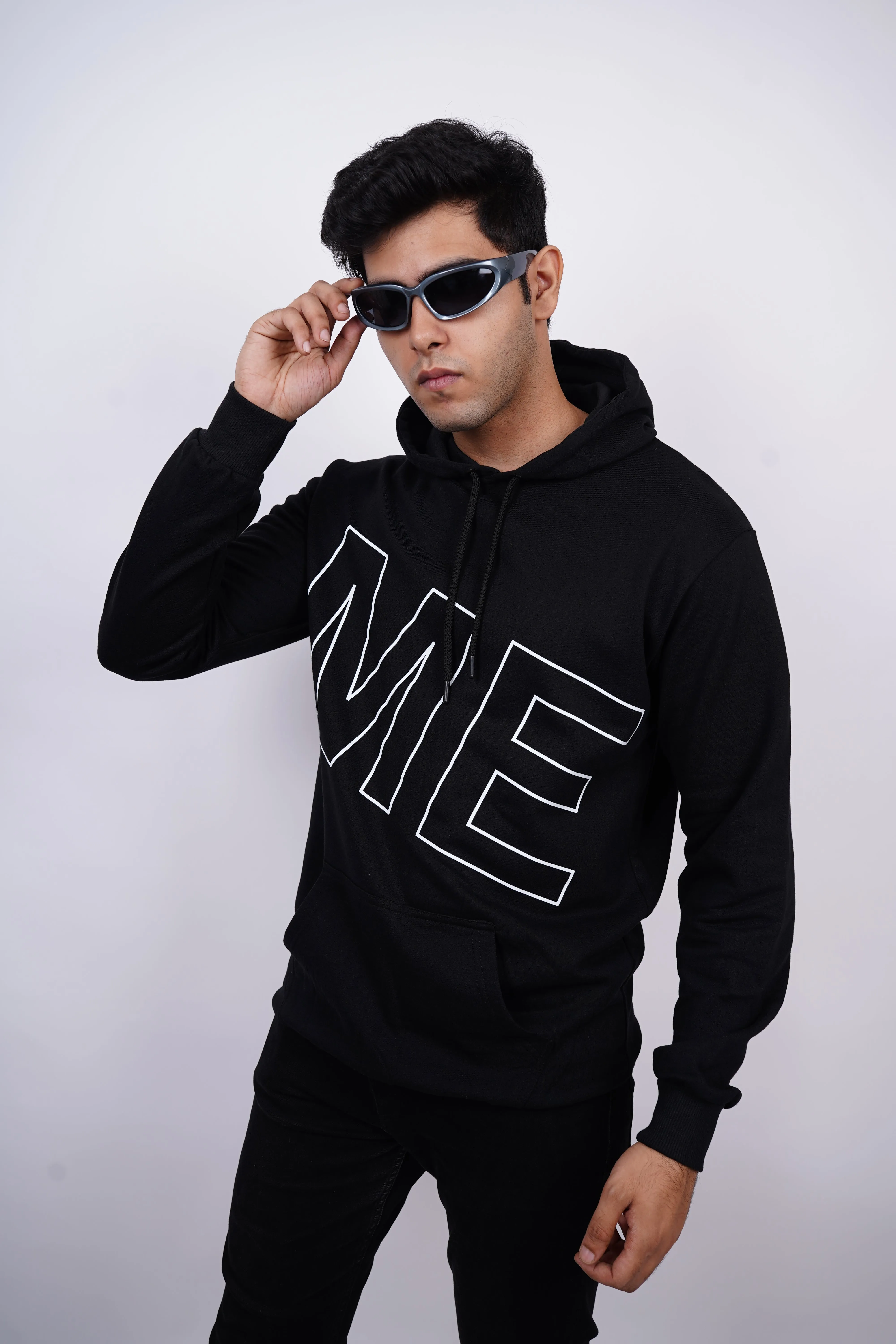 ME Relaxed fit Black Hoodie for Men By DemonWear