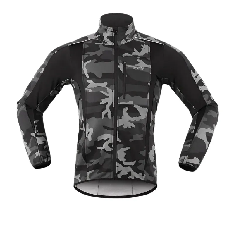 Men Cycling Reflective Jacket Thermal Fleece Winter Windproof Waterproof Jersey Autumn Bicycle Windbreaker MTB Bike Clothing