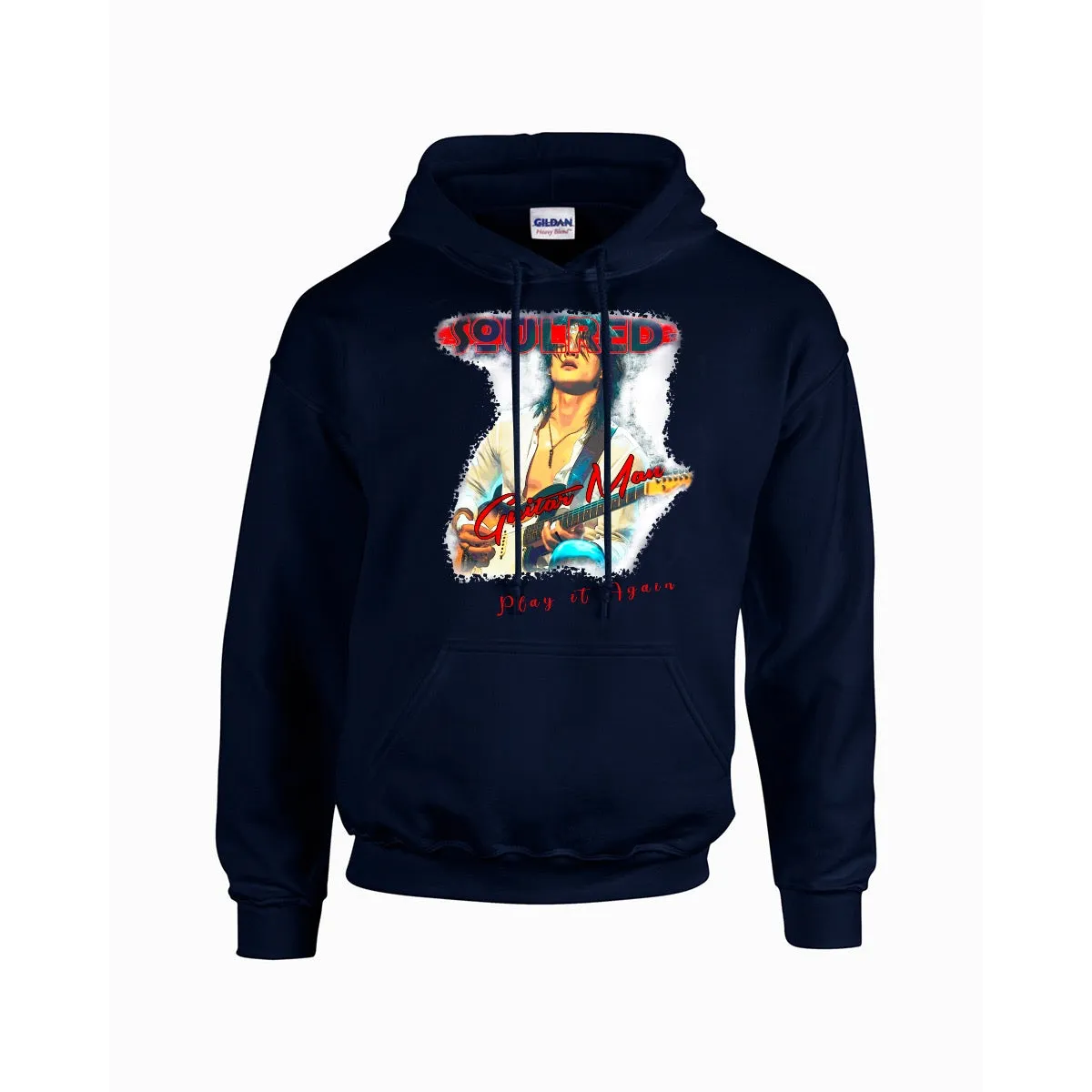 Men's Hoodie For The USA |Gildan 18500  Single DTF guitar man