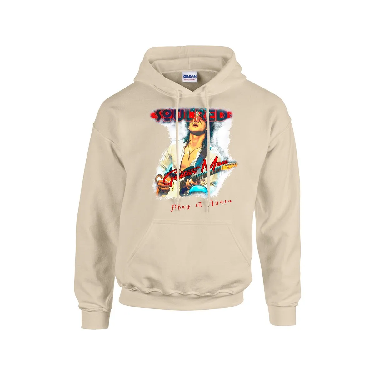 Men's Hoodie For The USA |Gildan 18500  Single DTF guitar man