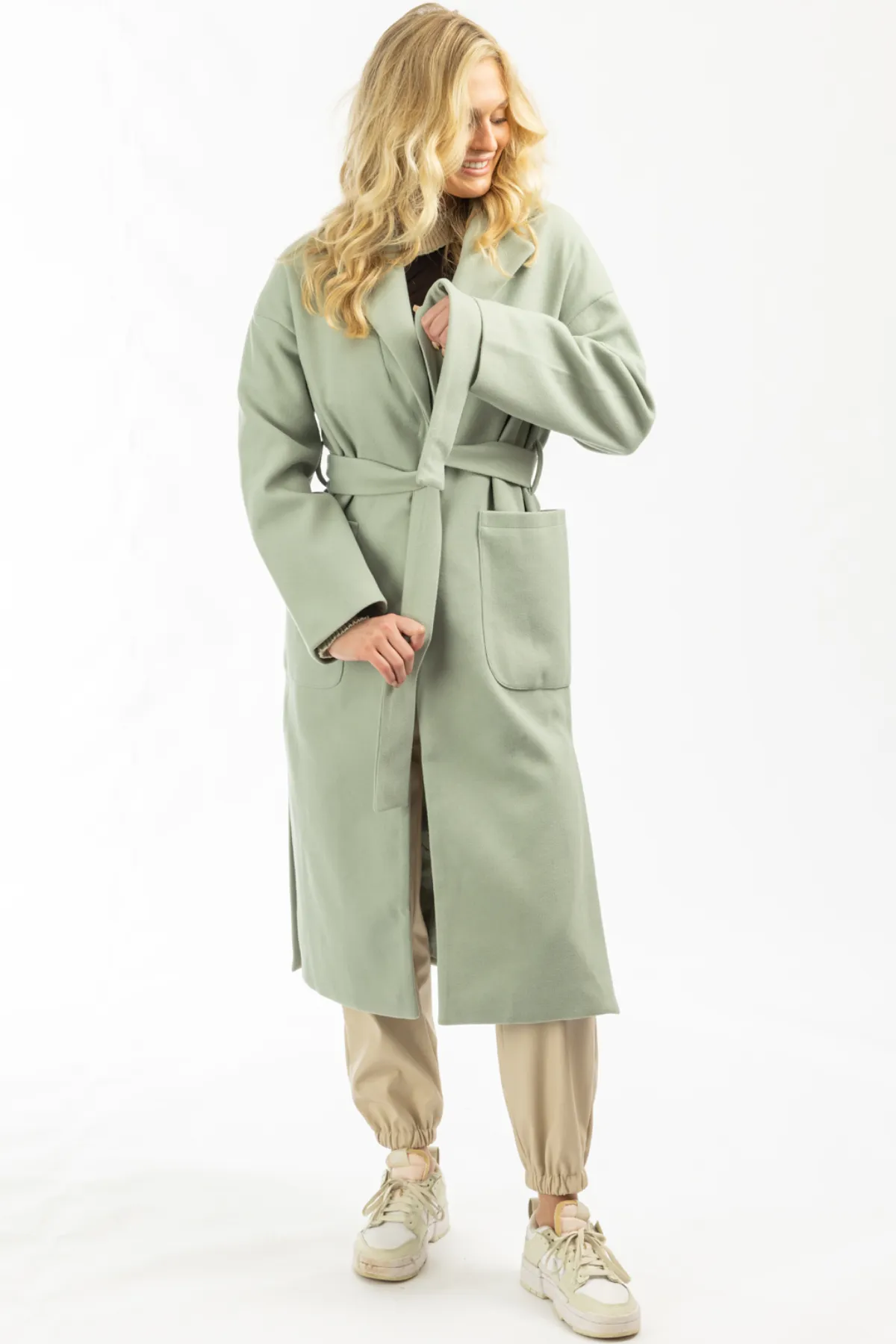 MINT OVERSIZE BELTED TRENCH COAT