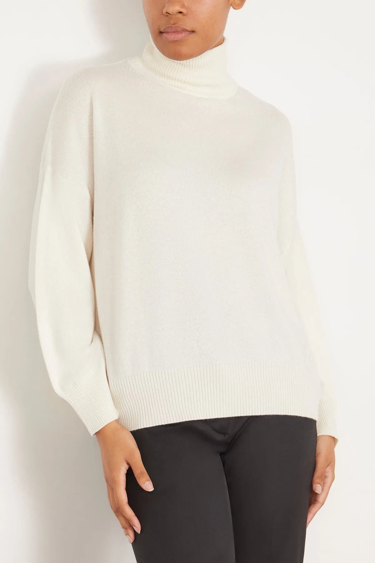 Murano High Collar Sweater in Ivory