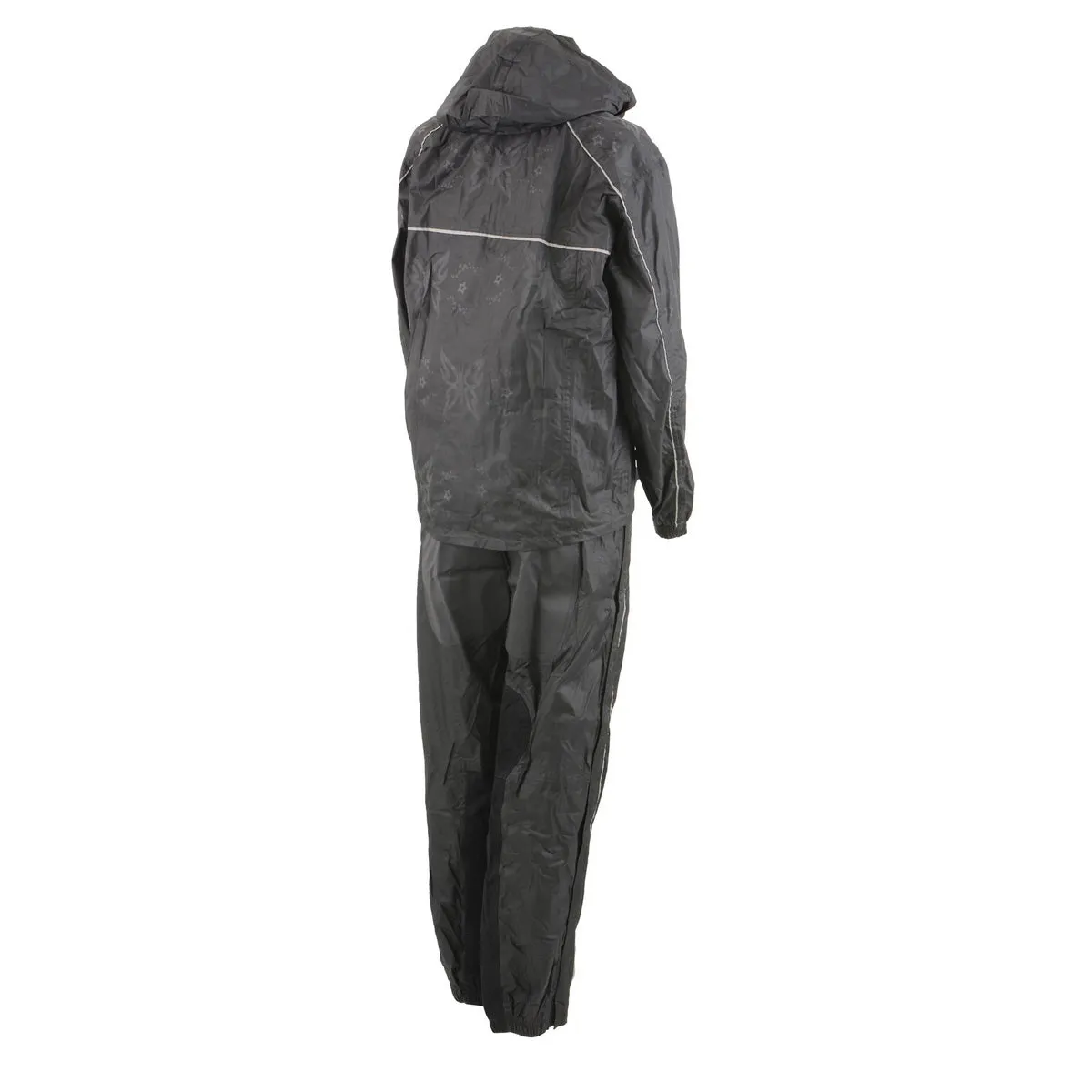 NexGen SH2342 Women's Black Water Resistant Rain Suit with Reflective