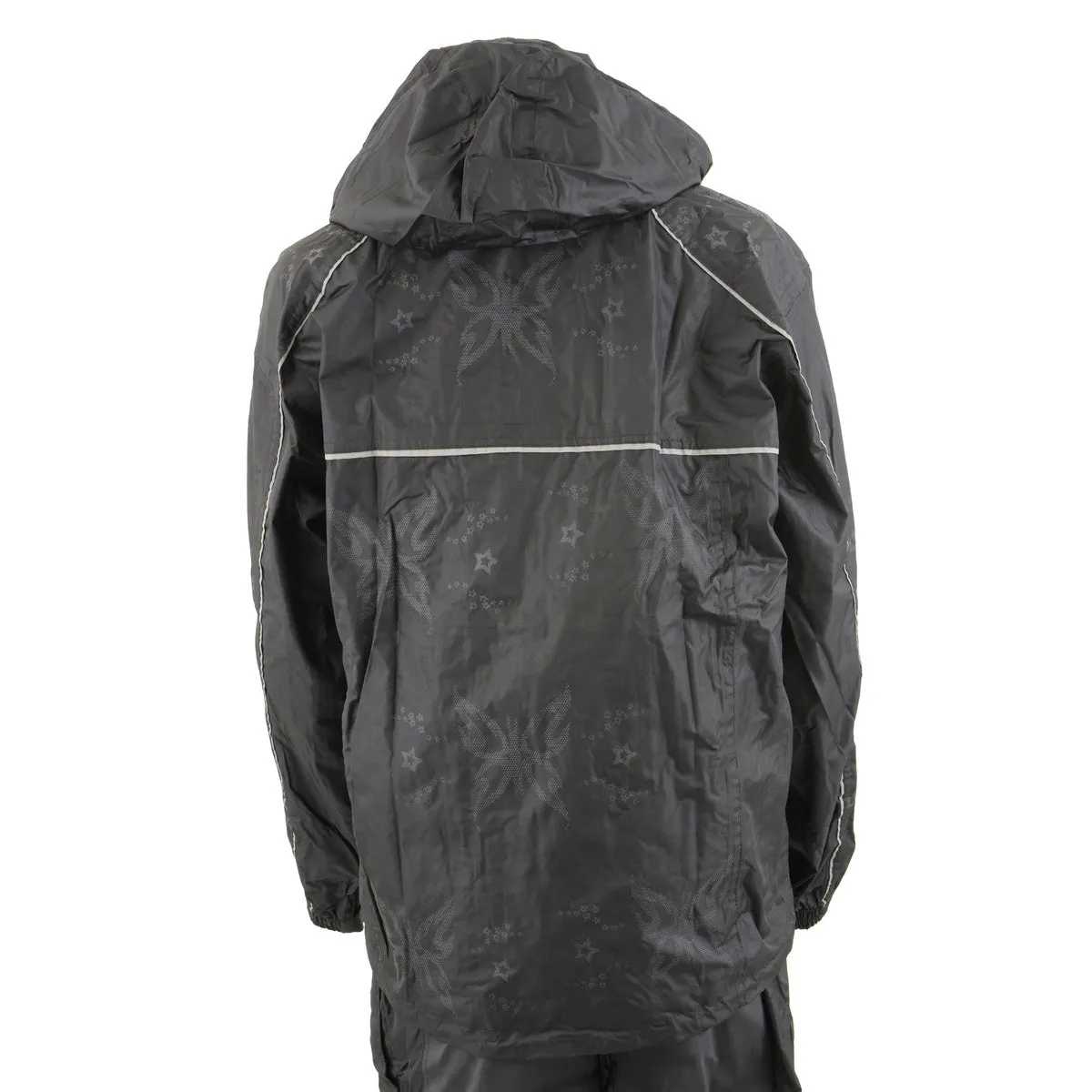 NexGen SH2342 Women's Black Water Resistant Rain Suit with Reflective