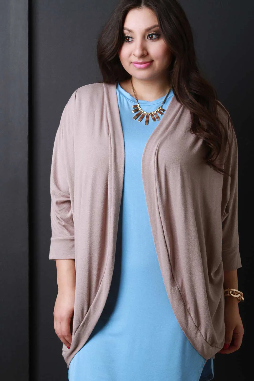 Open Front Dolman Sleeves Cardigan