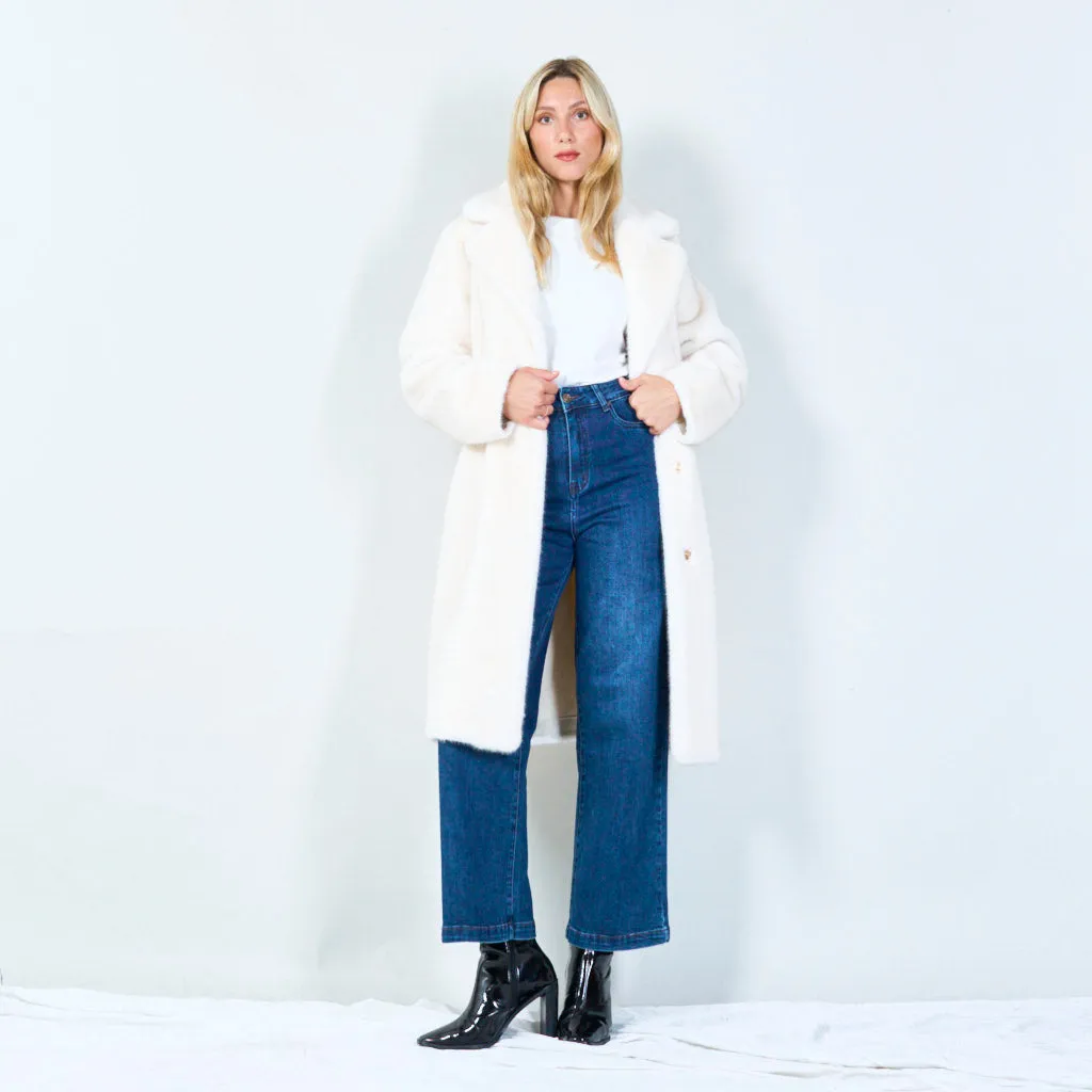 Plush faux fur long coat wholesale