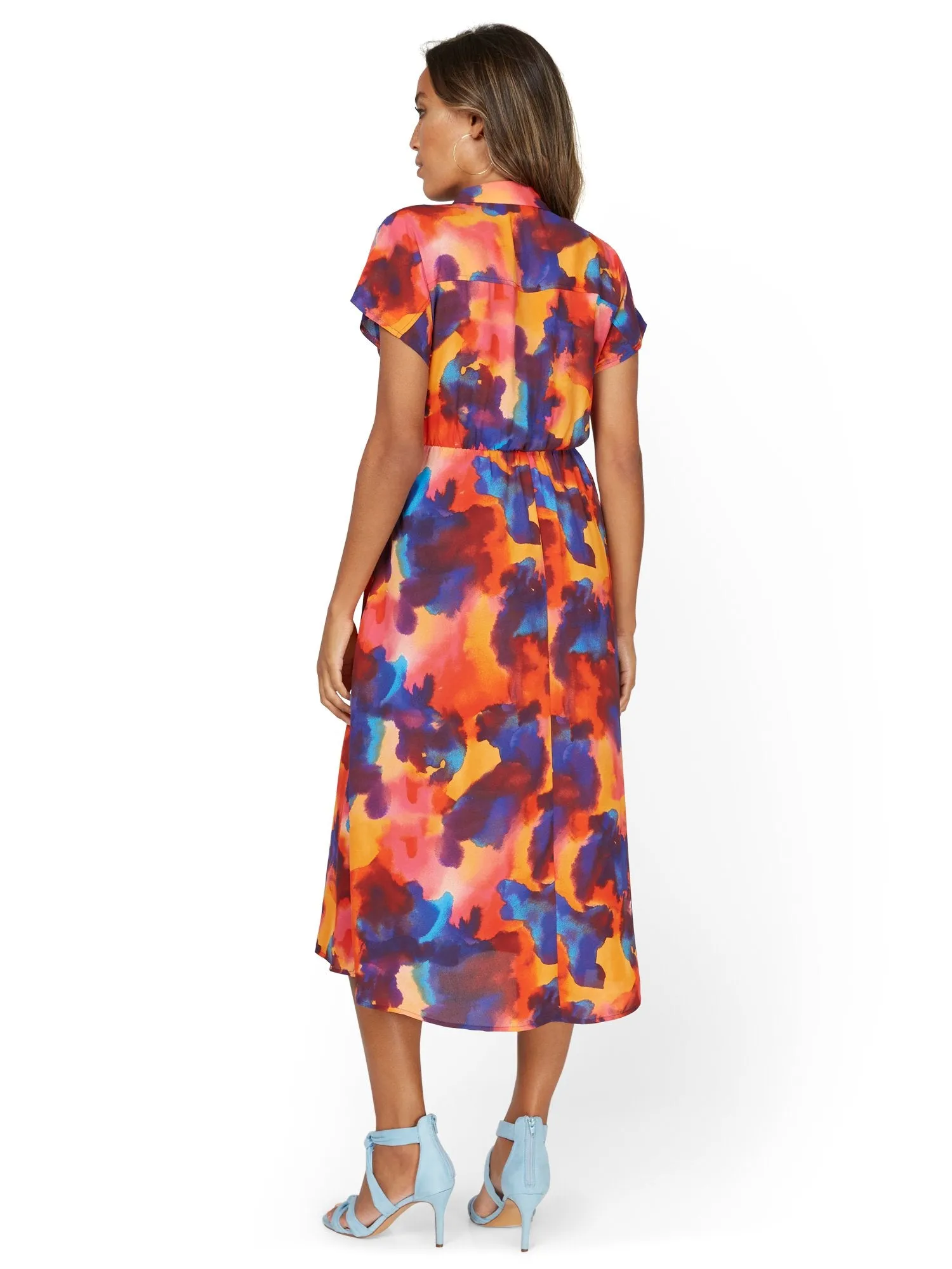 Printed Midi Shirtdress