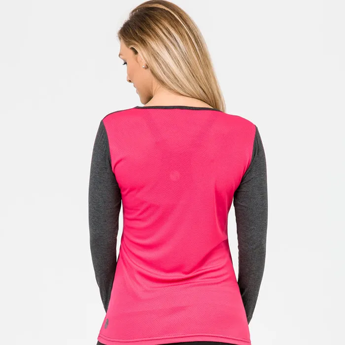 Relove ** Clearance - Bamboo Long Sleeve Top Grey/Pink