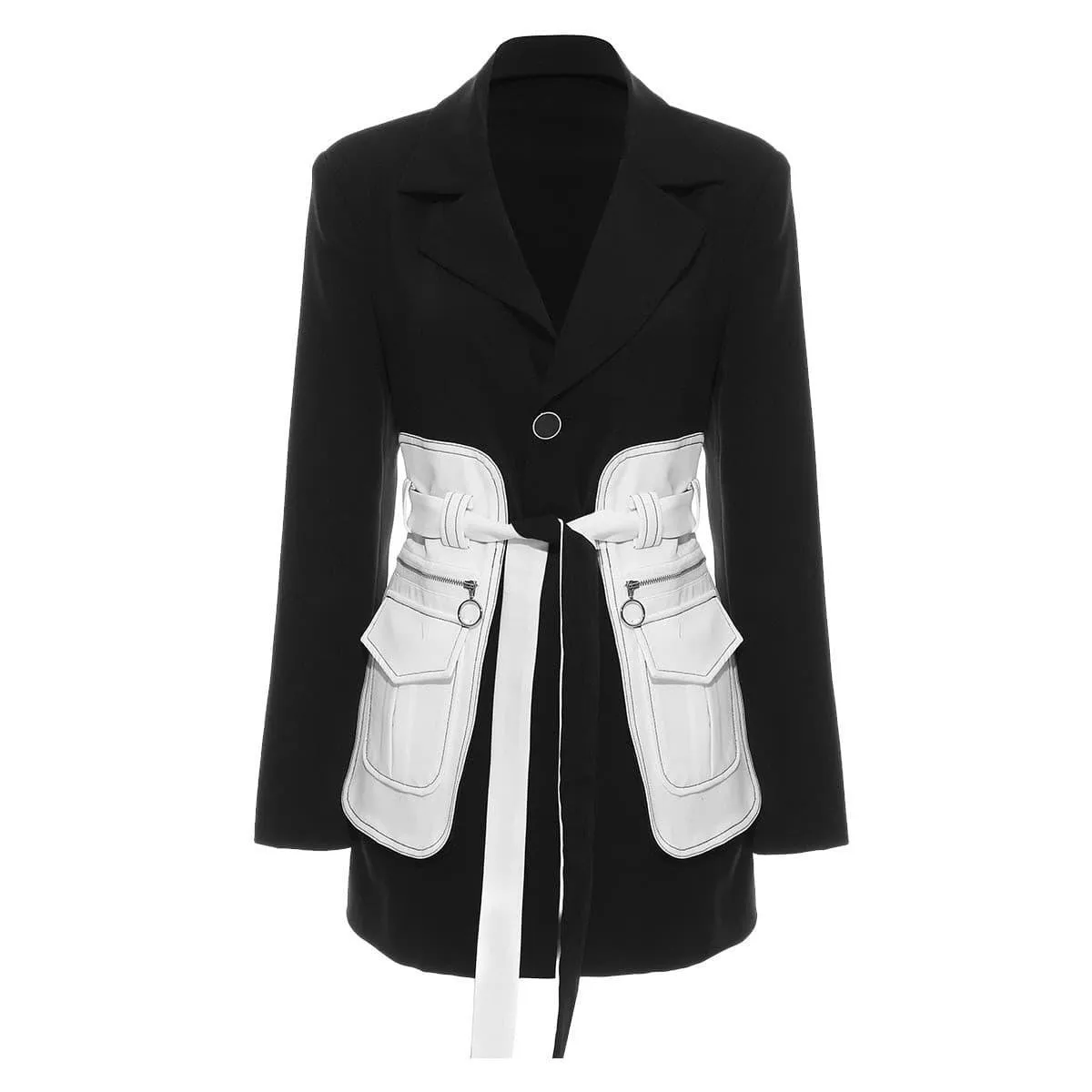 Retro black and white suit jacket