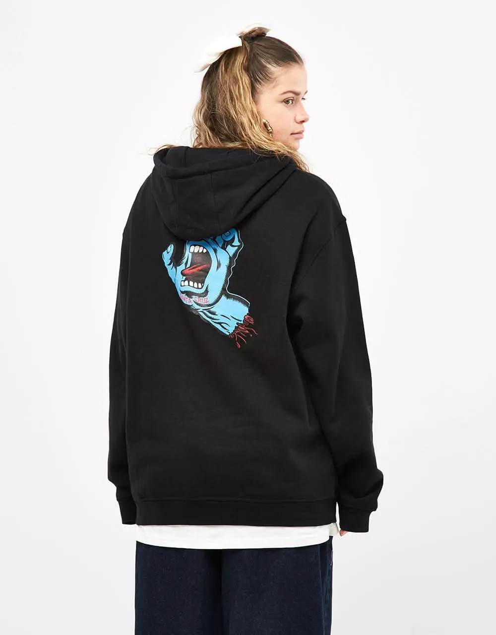 Santa Cruz Screaming Hand Chest Pullover Hoodie - Black