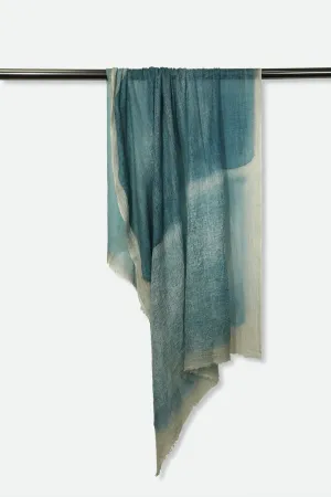 SEAFOAM SCARF IN HAND DYED CASHMERE