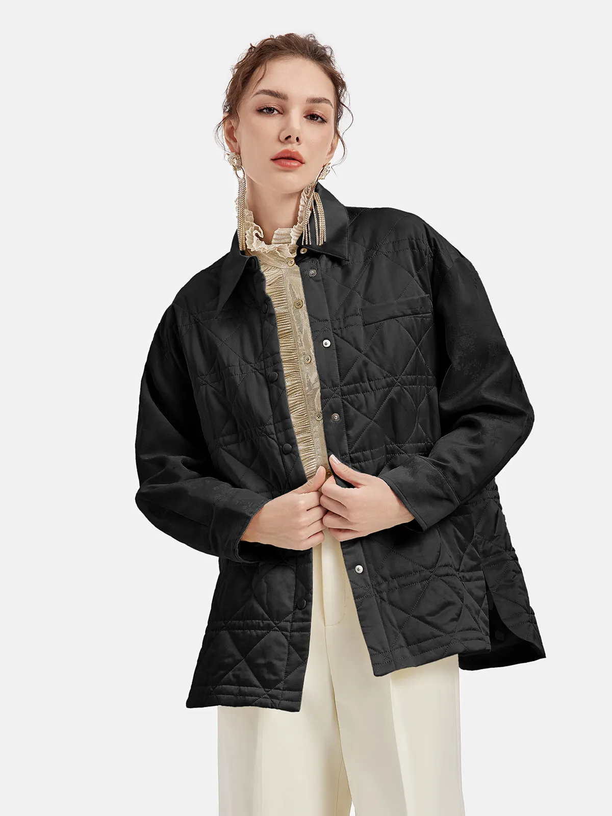 Silk Quilted Padded Coat